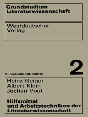 cover image of Hilfsmittel und Arbeitstechniken der Literaturwissenschaft